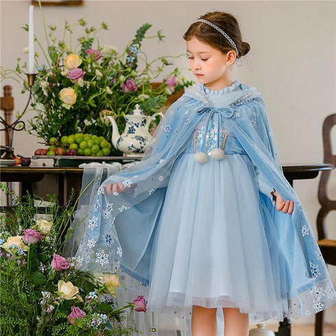 Cloak two-piece gauze skirt snowflake princess skirt
